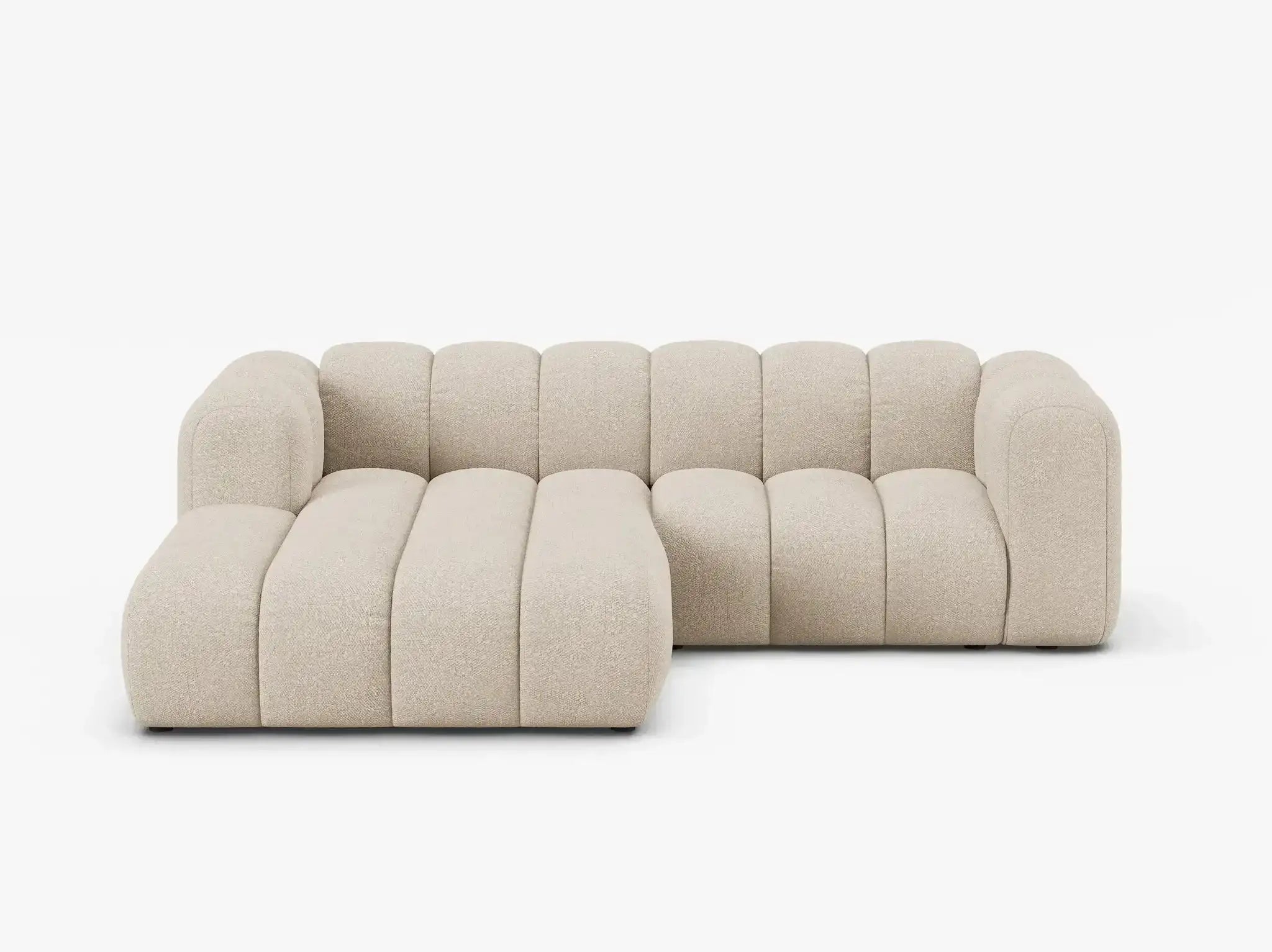 Grandé Ecksofa (links) in Bouclé, 230 cm Breite - Modulsofa