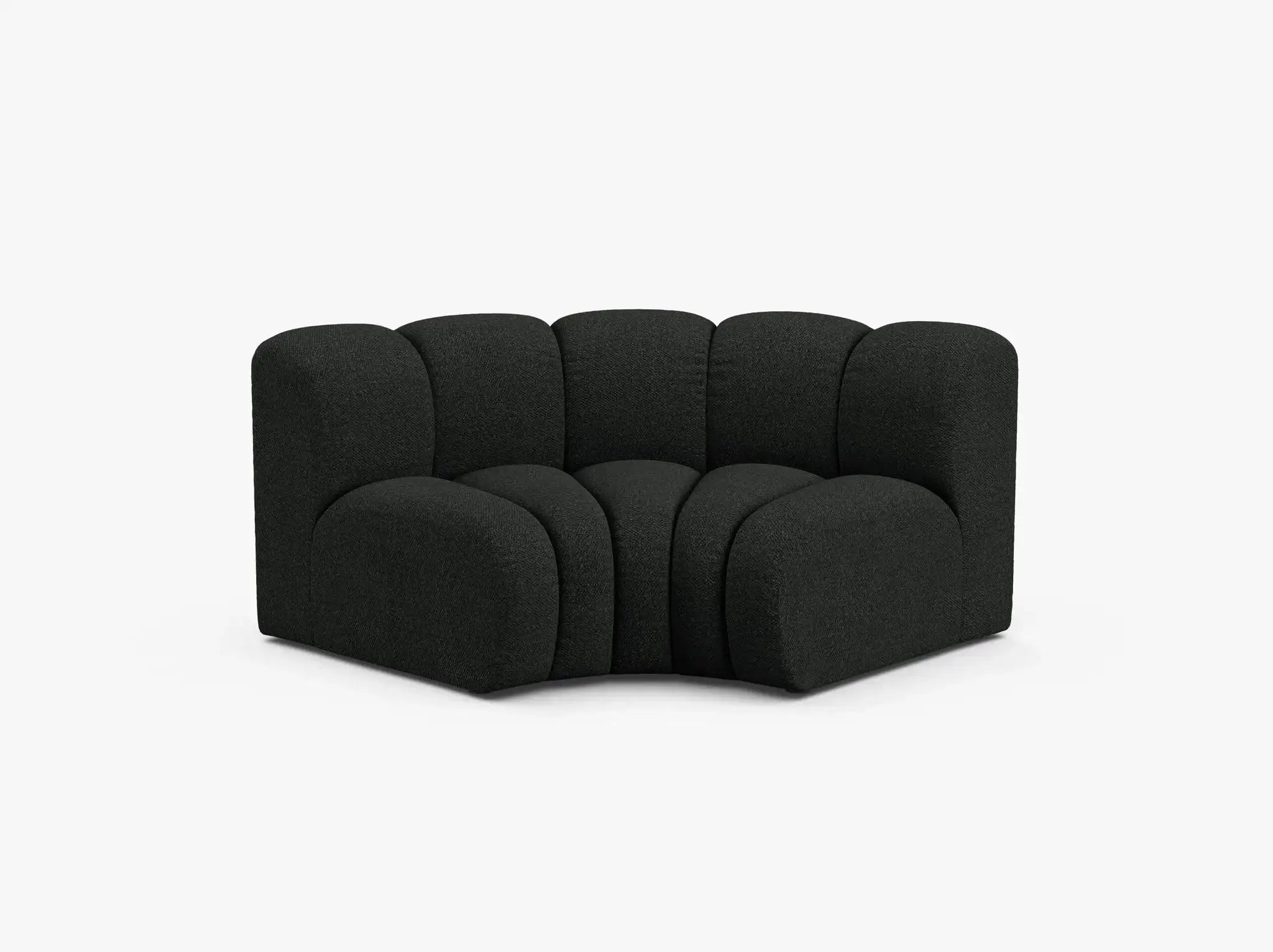 Grandé Eckmodul (rund) in Bouclé, 185 cm Breite - Modulsofa-1