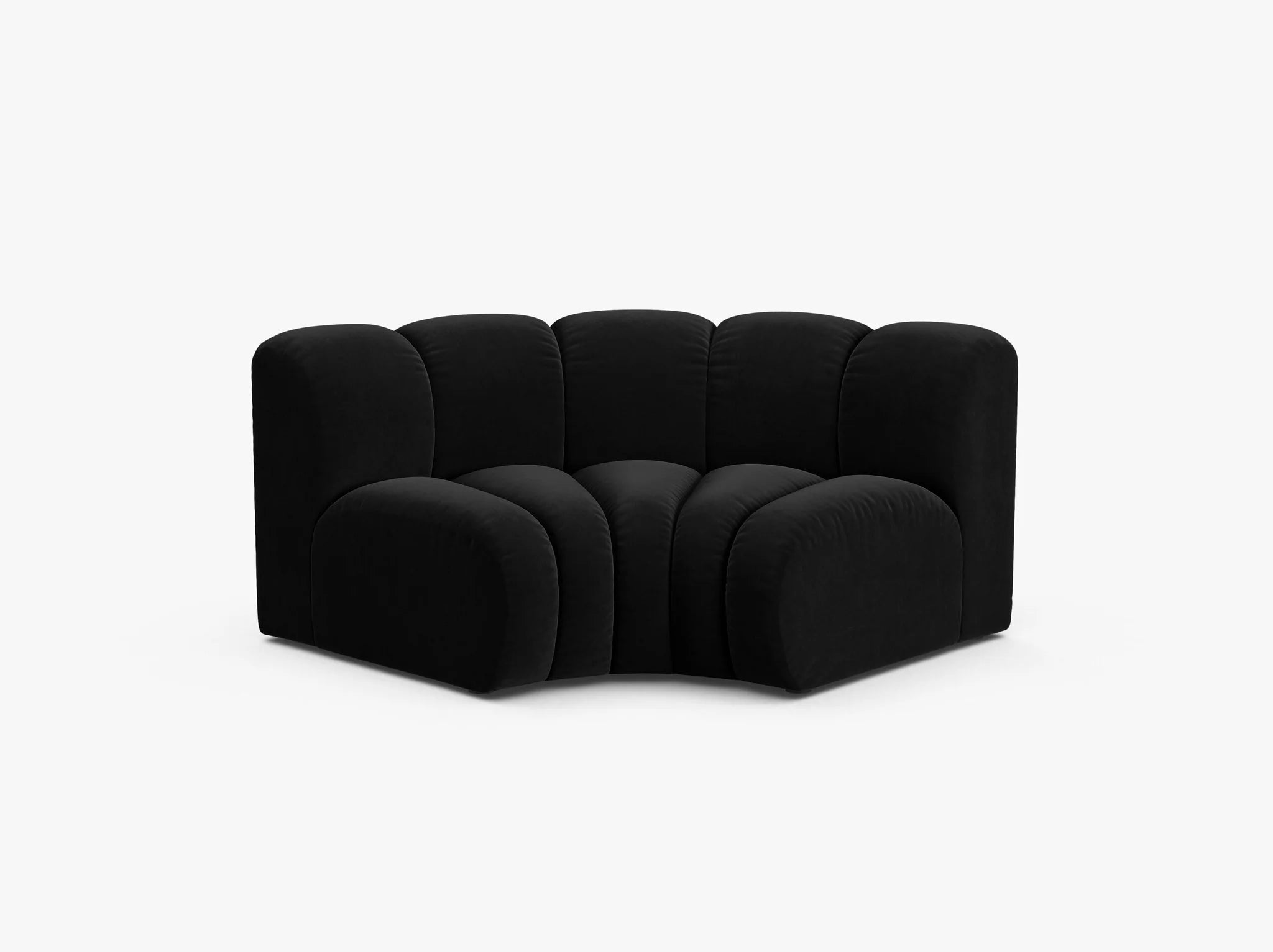 Grandé Eckmodul (rund) in Samt, 185 cm Breite - Modulsofa-1