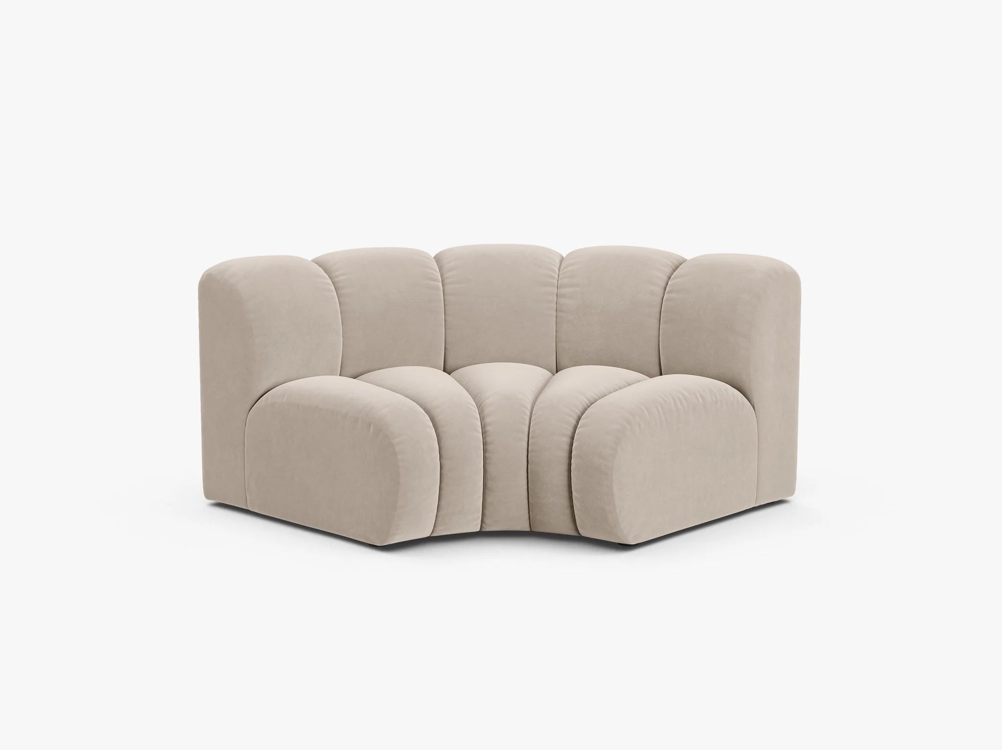 Grandé Eckmodul (rund) in Samt, 185 cm Breite - Modulsofa-3