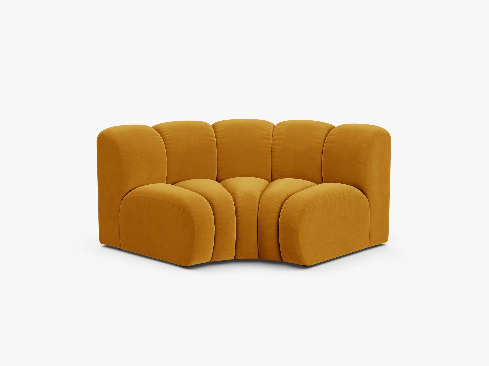 Grandé Eckmodul (rund) in Samt, 185 cm Breite - Modulsofa-4