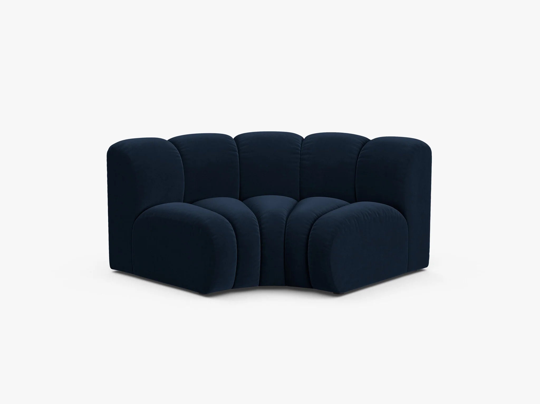 Grandé Eckmodul (rund) in Samt, 185 cm Breite - Modulsofa