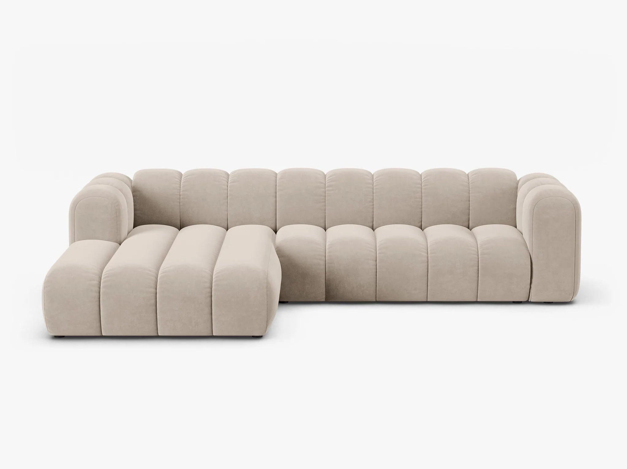 Grandé Ecksofa in Samt #Variant_Beige