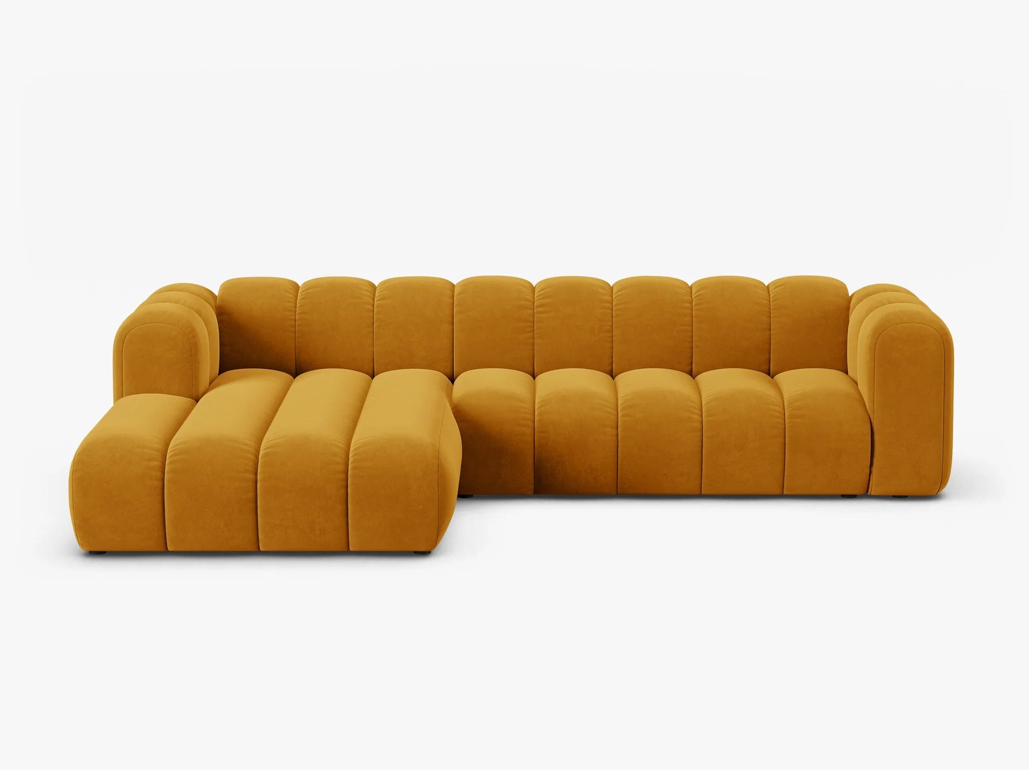 Grandé Ecksofa in Samt #Variant_Gold