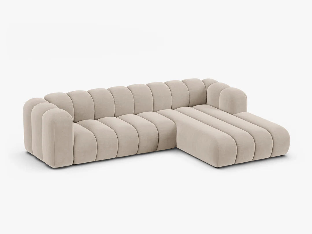 Grandé Ecksofa (rechts) in Samt, 290 cm Breite - Modulsofa-6