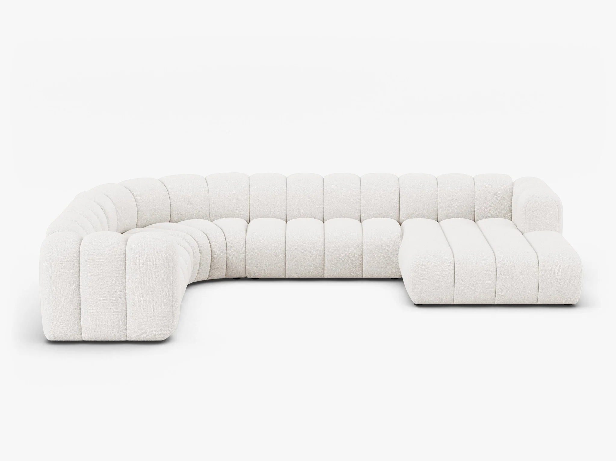 Grandé Sofa Wohnlandschaft (links) in Bouclé, 370 cm Breite - Modulsofa-3