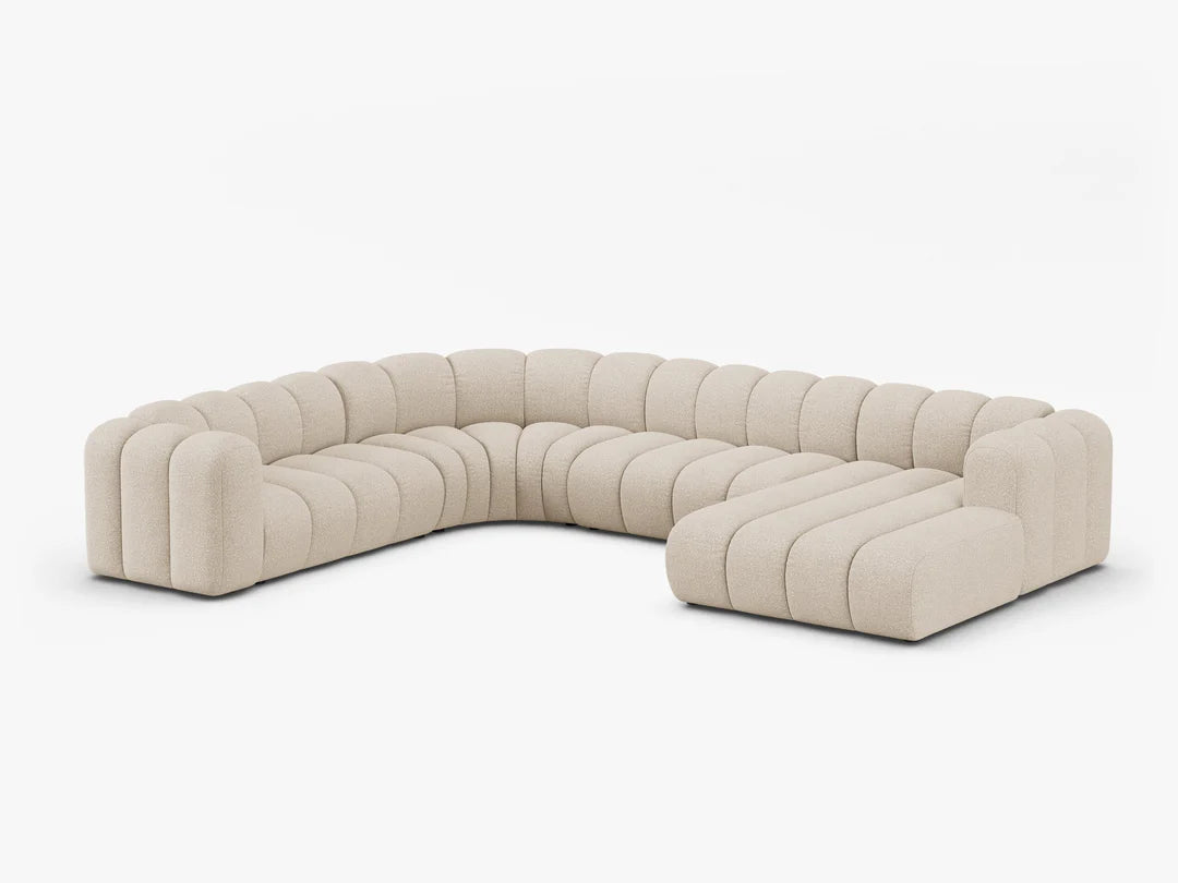 Grandé Sofa Wohnlandschaft (links) in Bouclé, 370 cm Breite - Modulsofa-7