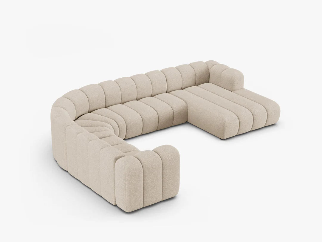 Grandé Sofa Wohnlandschaft (links) in Bouclé, 370 cm Breite - Modulsofa-8