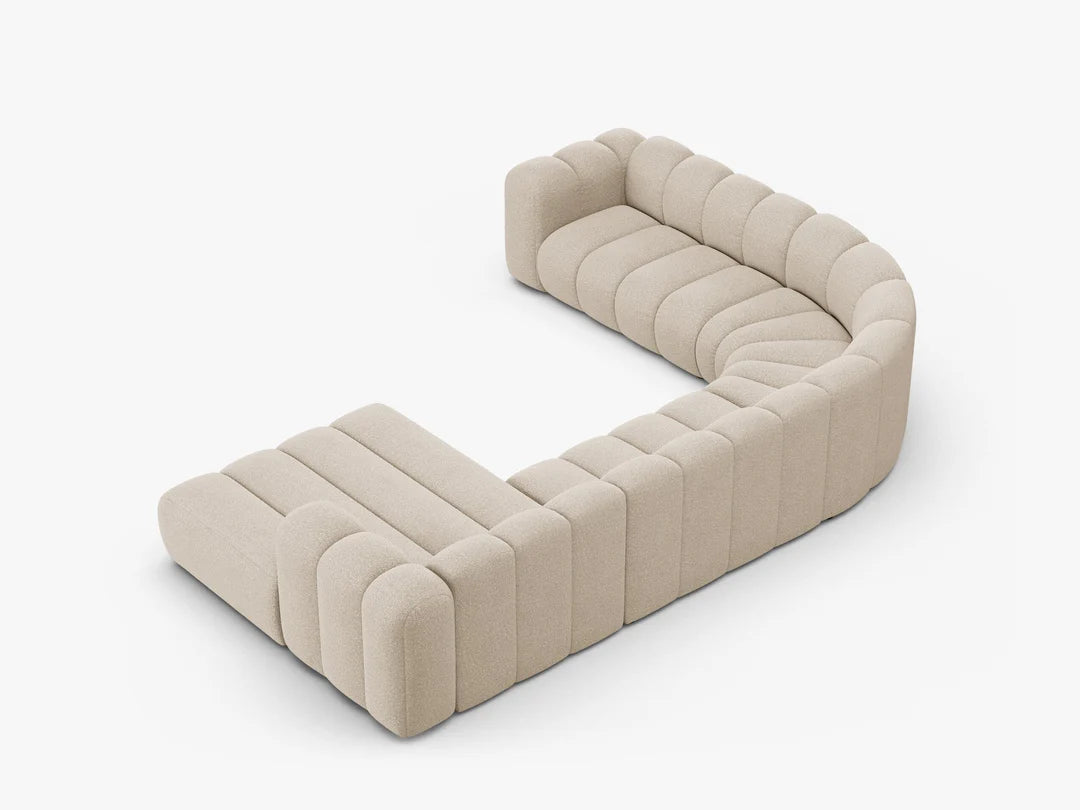 Grandé Sofa Wohnlandschaft (links) in Bouclé, 370 cm Breite - Modulsofa-9