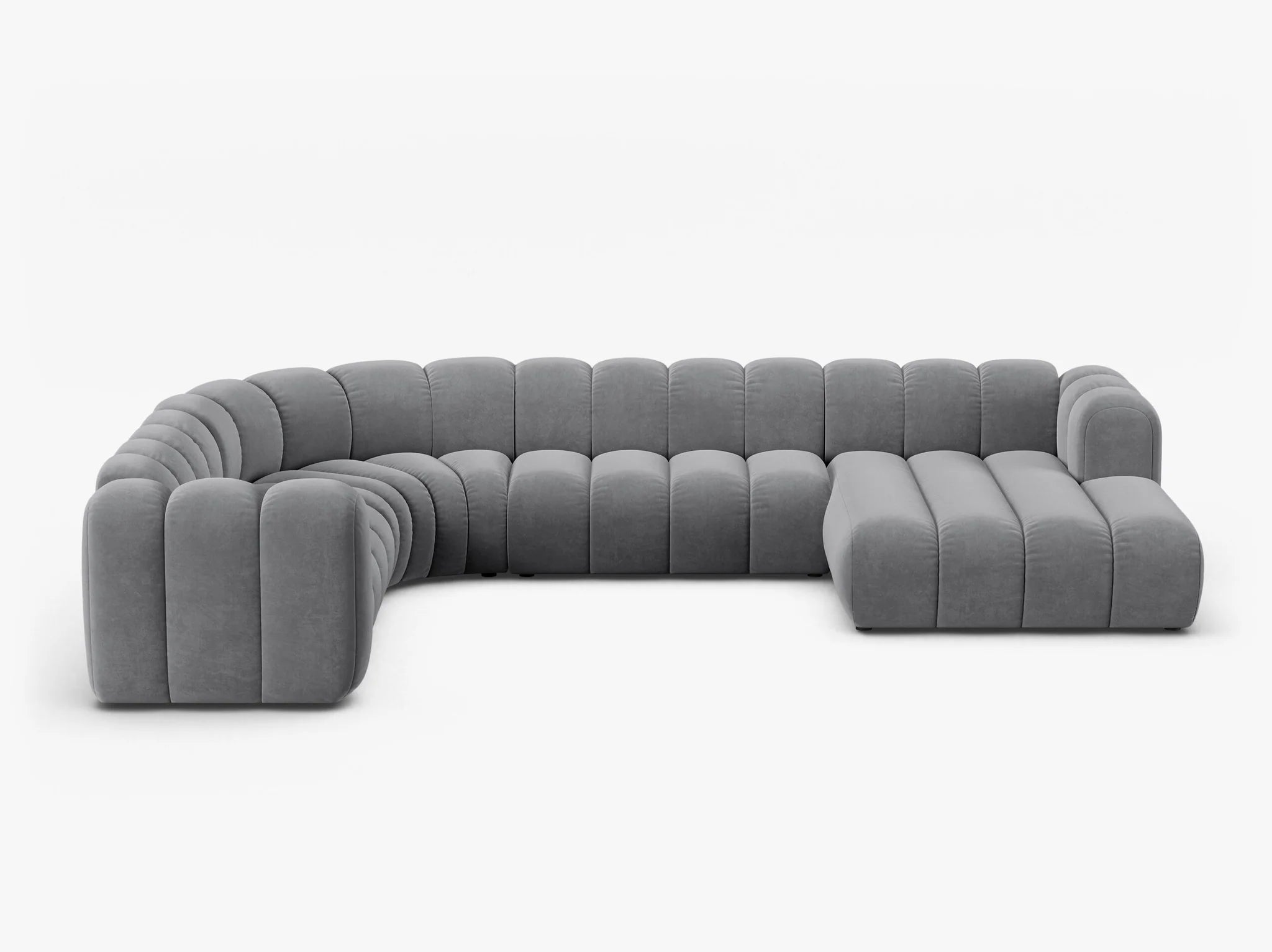 Grandé Sofa Wohnlandschaft (links) in Samt, 370 cm Breite - Modulsofa-2