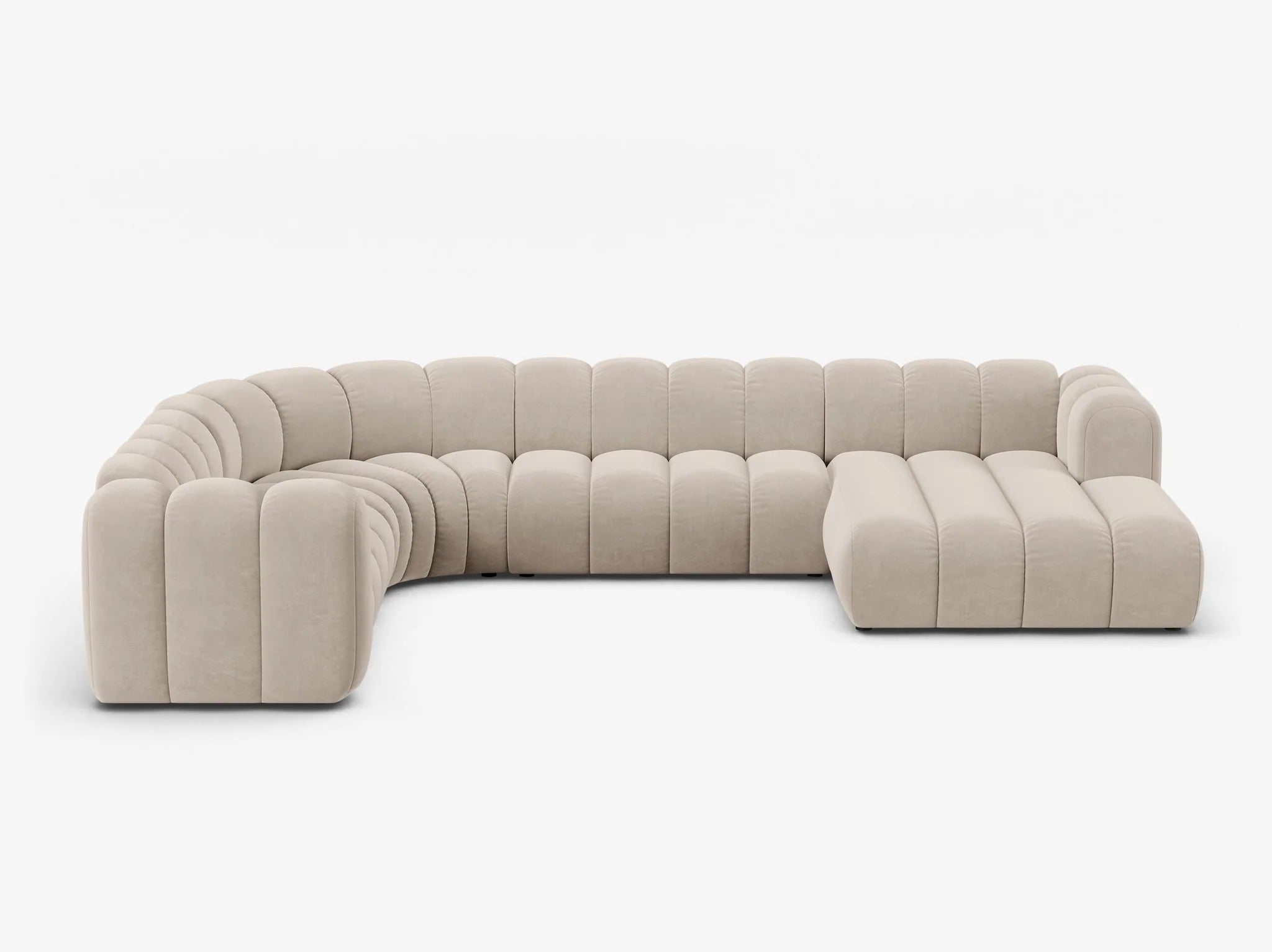 Grandé Sofa Wohnlandschaft (links) in Samt, 370 cm Breite - Modulsofa-3