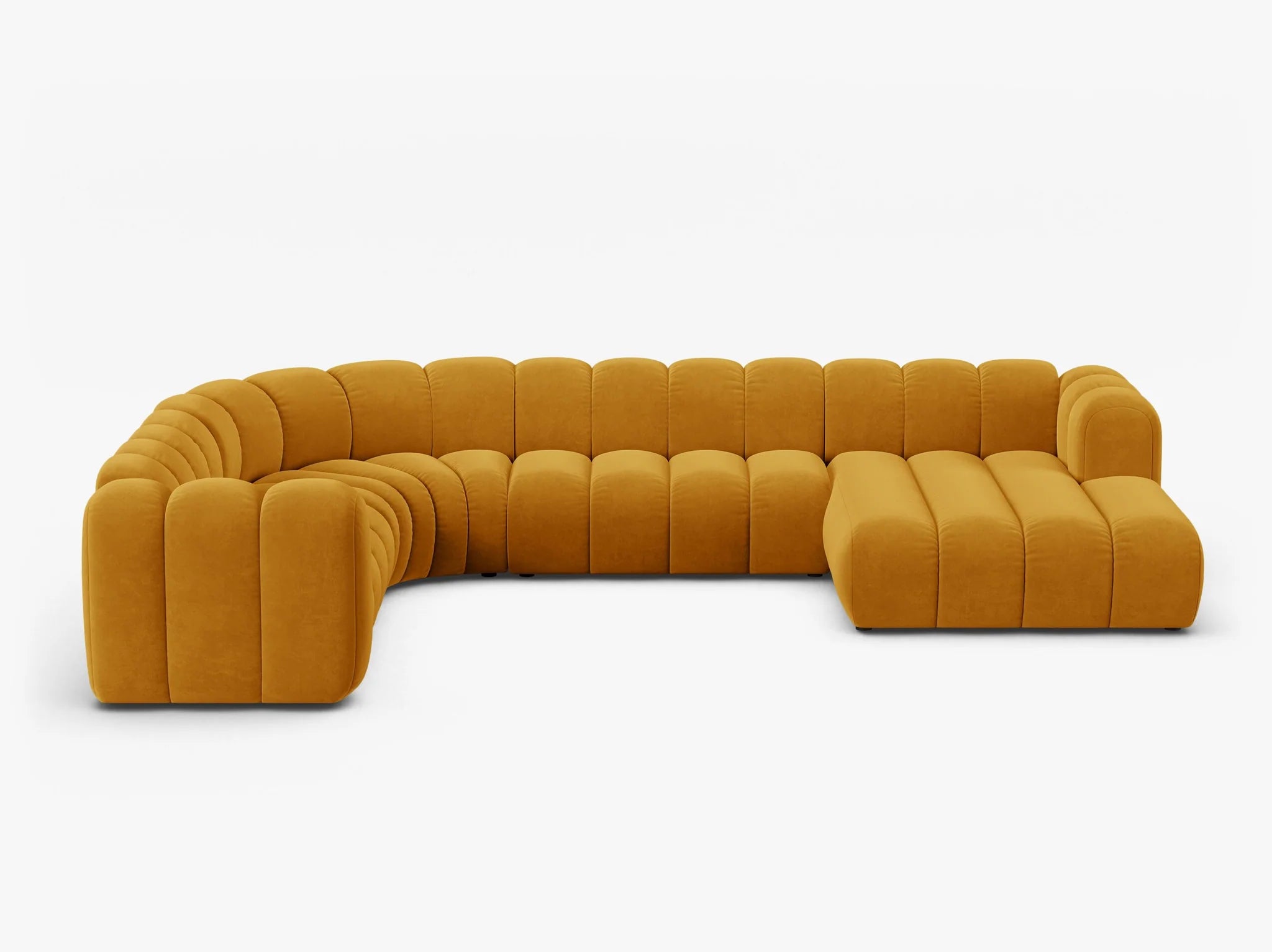 Grandé Sofa Wohnlandschaft (links) in Samt, 370 cm Breite - Modulsofa-4