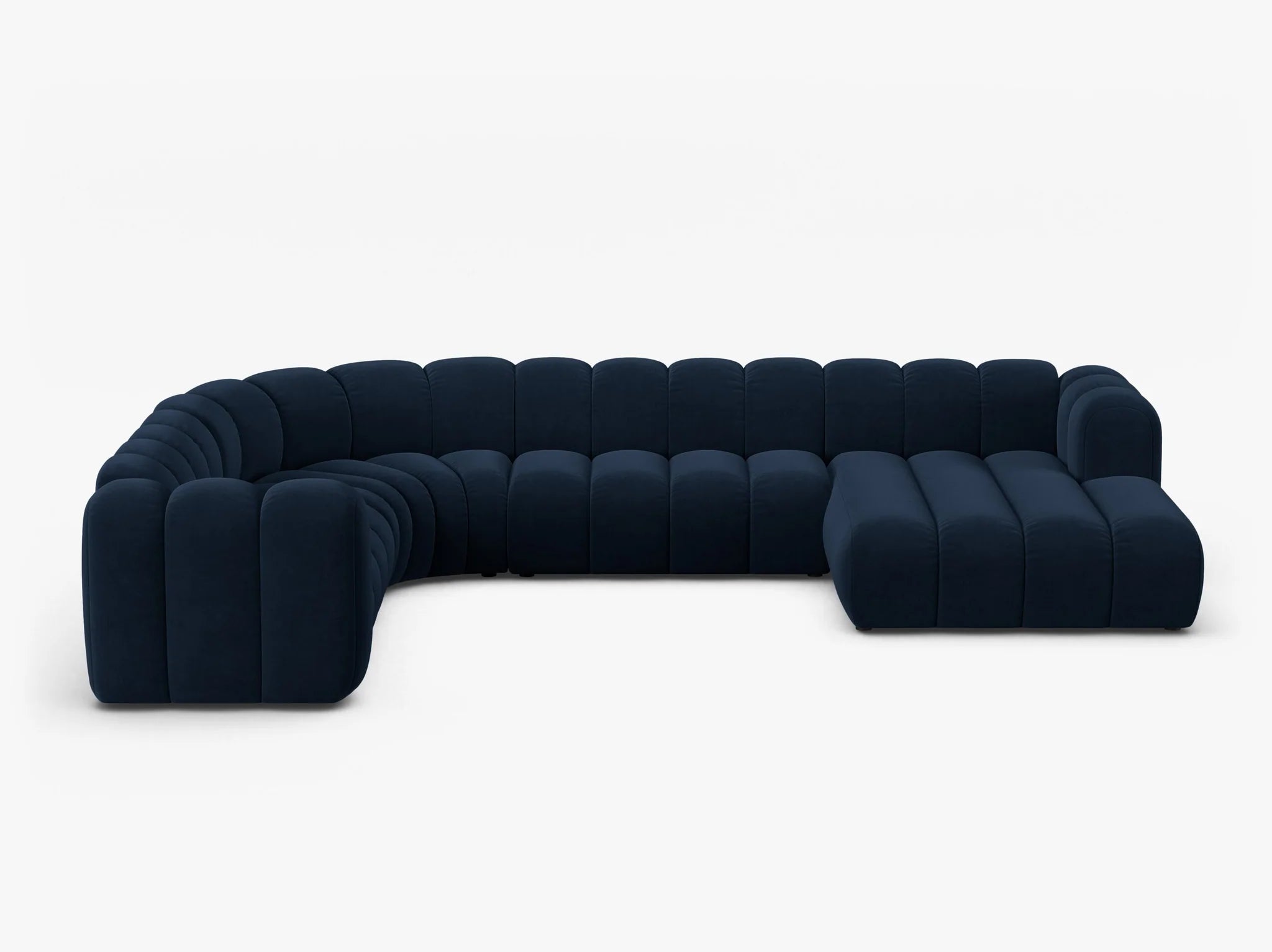 Grandé Sofa Wohnlandschaft (links) in Samt, 370 cm Breite - Modulsofa-5