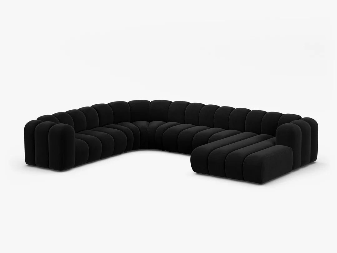 Grandé Sofa Wohnlandschaft (links) in Samt, 370 cm Breite - Modulsofa-7