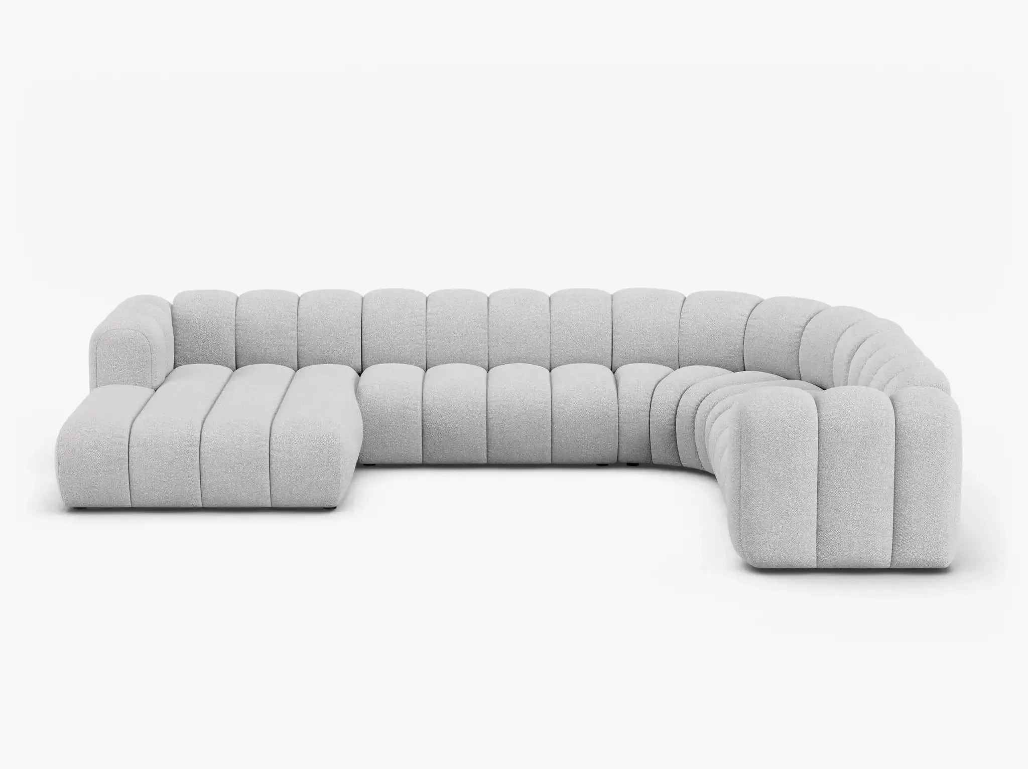 Grandé Sofa Wohnlandschaft (rechts) in Bouclé, 370 cm Breite - Modulsofa-2