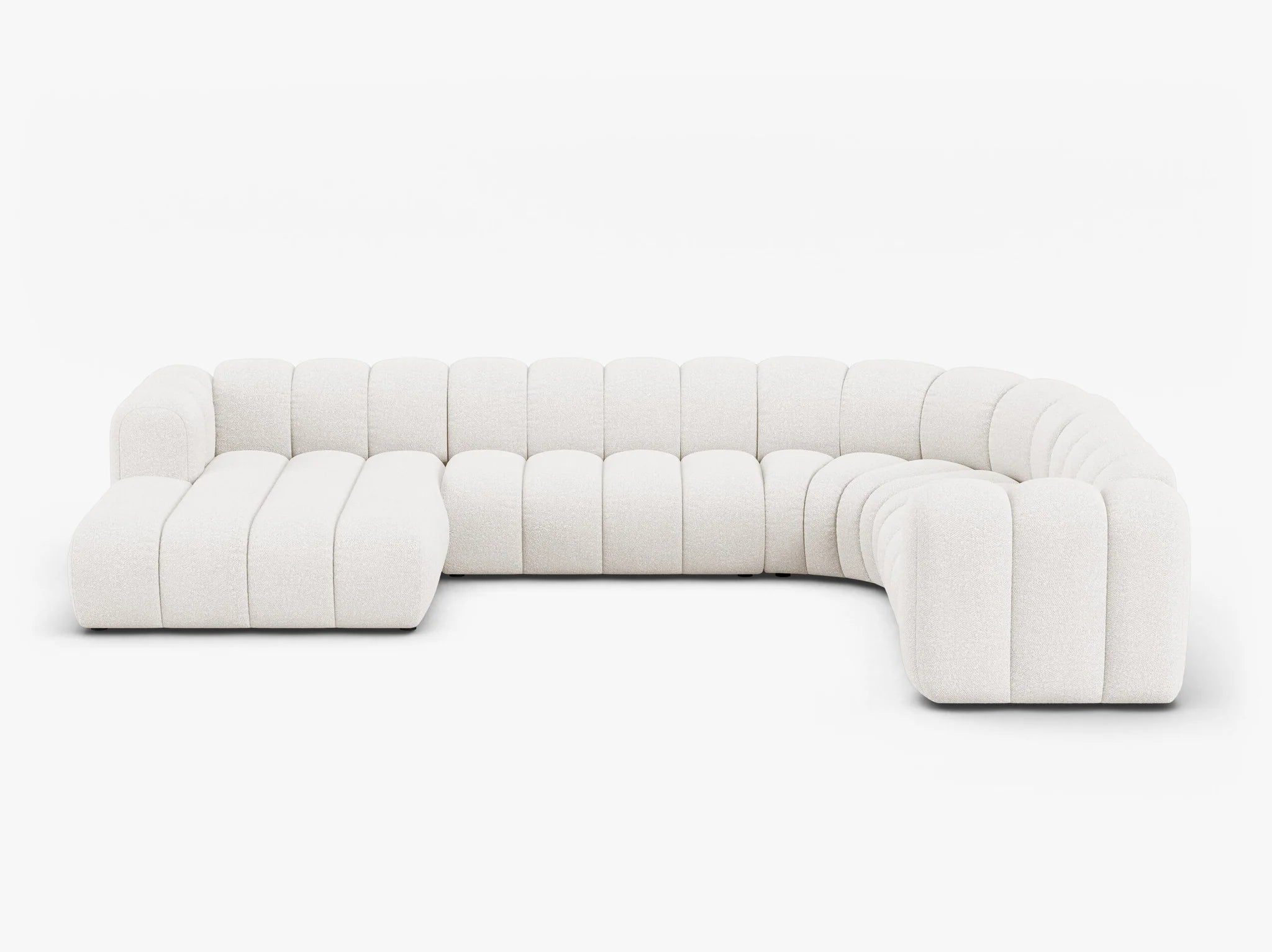 Grandé Sofa Wohnlandschaft (rechts) in Bouclé, 370 cm Breite - Modulsofa-3