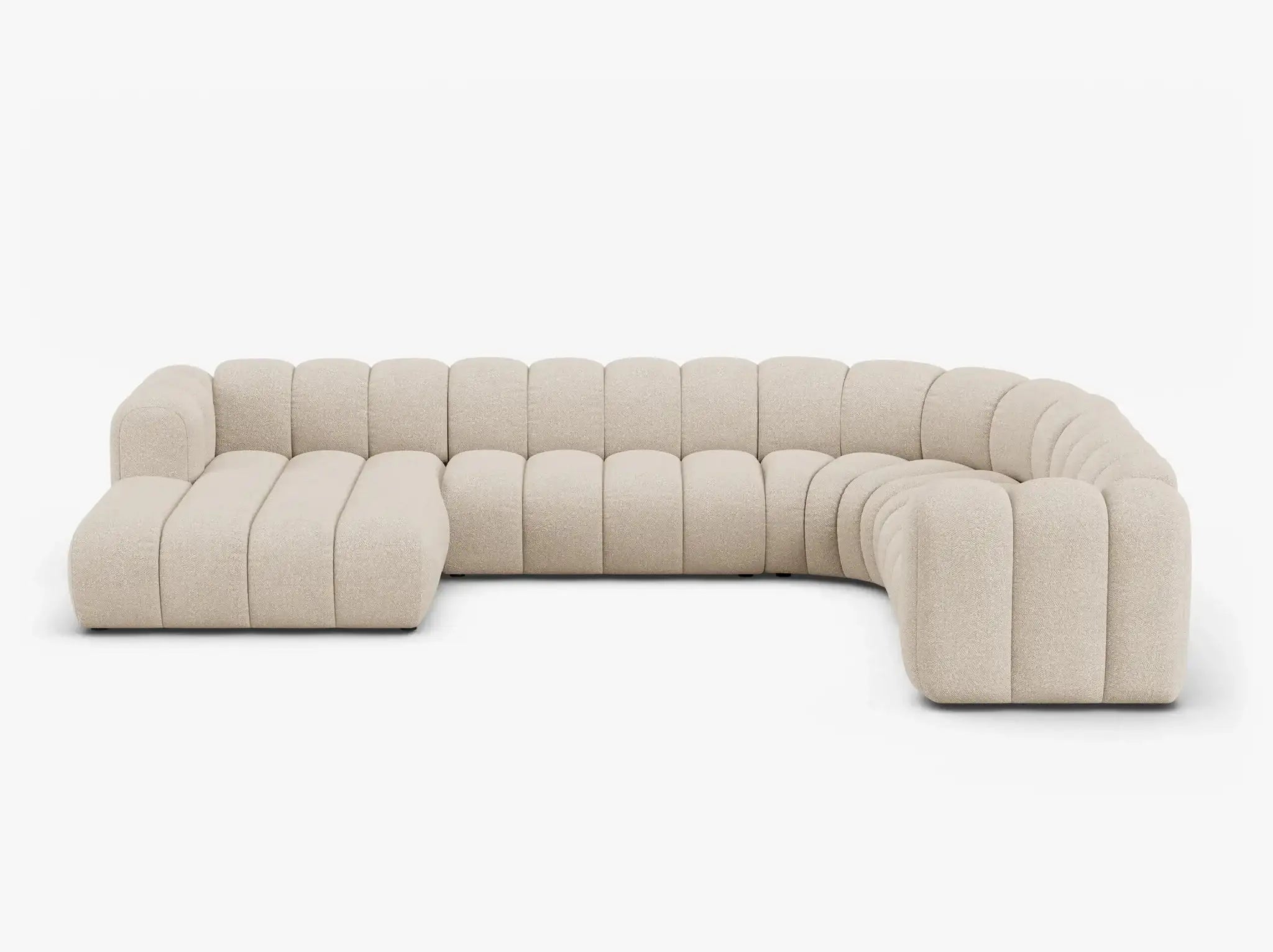 Grandé Sofa Wohnlandschaft (rechts) in Bouclé, 370 cm Breite - Modulsofa-6