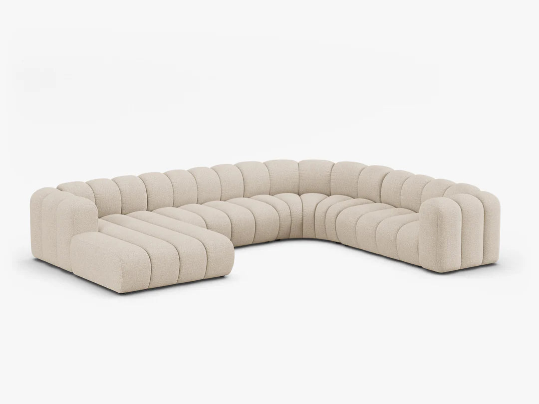 Grandé Sofa Wohnlandschaft (rechts) in Bouclé, 370 cm Breite - Modulsofa-7