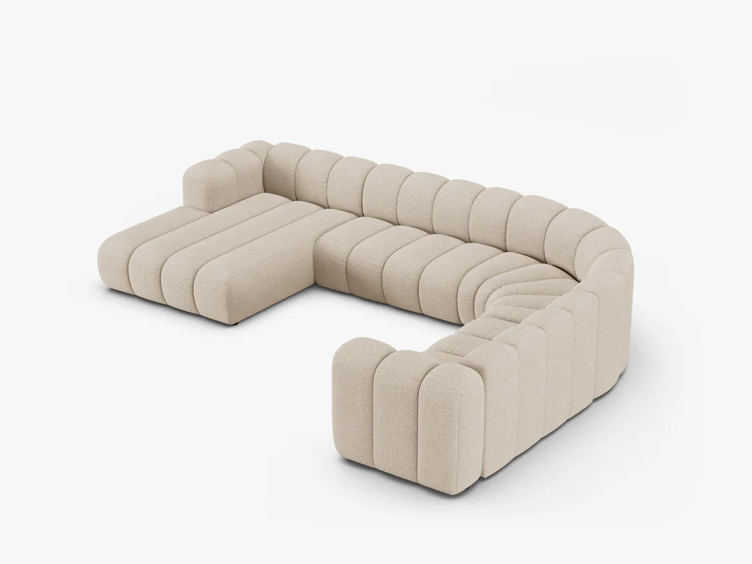 Grandé Sofa Wohnlandschaft (rechts) in Bouclé, 370 cm Breite - Modulsofa-8