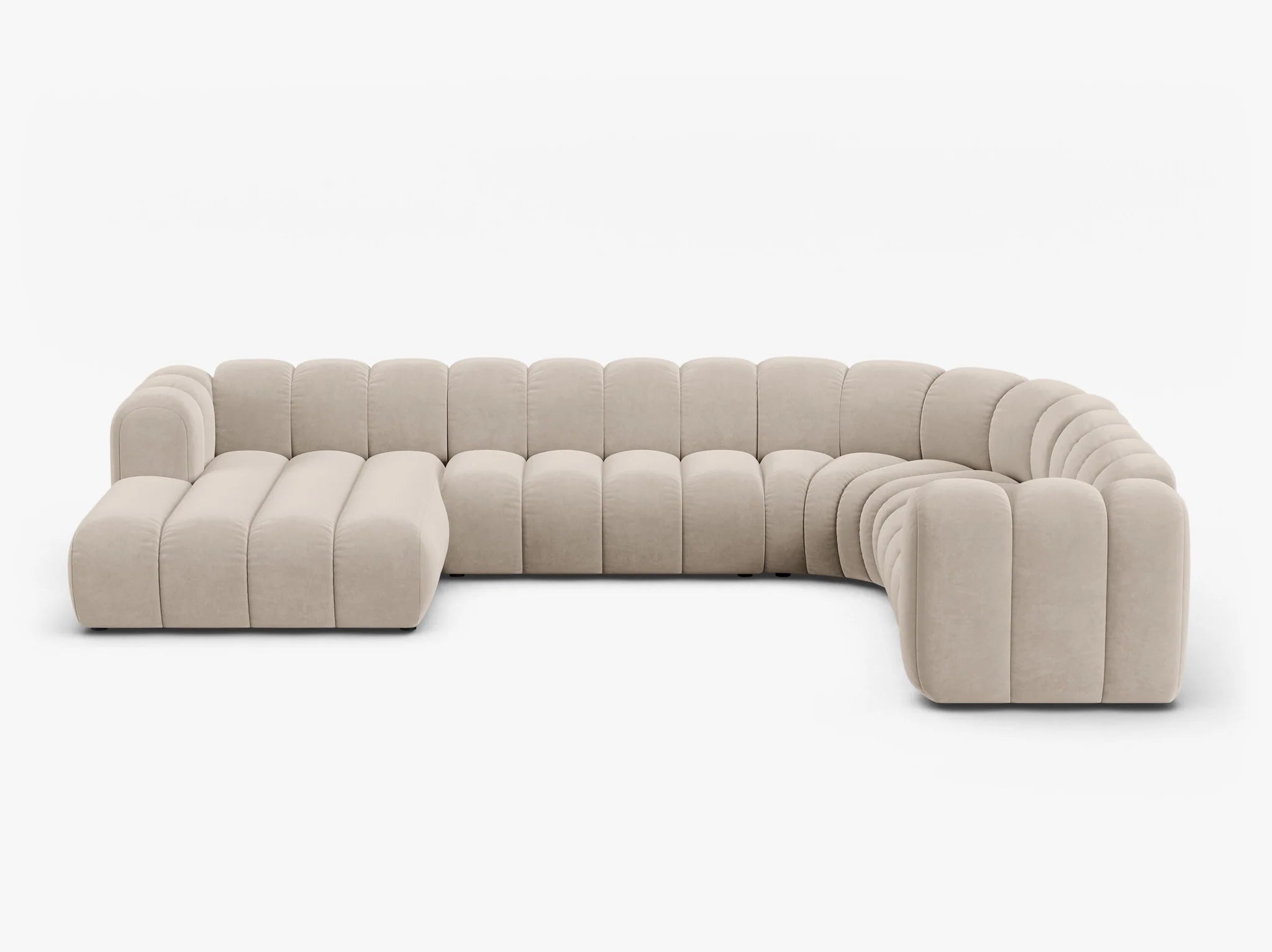 Grandé Sofa Wohnlandschaft (rechts) in Samt, 370 cm Breite - Modulsofa-2