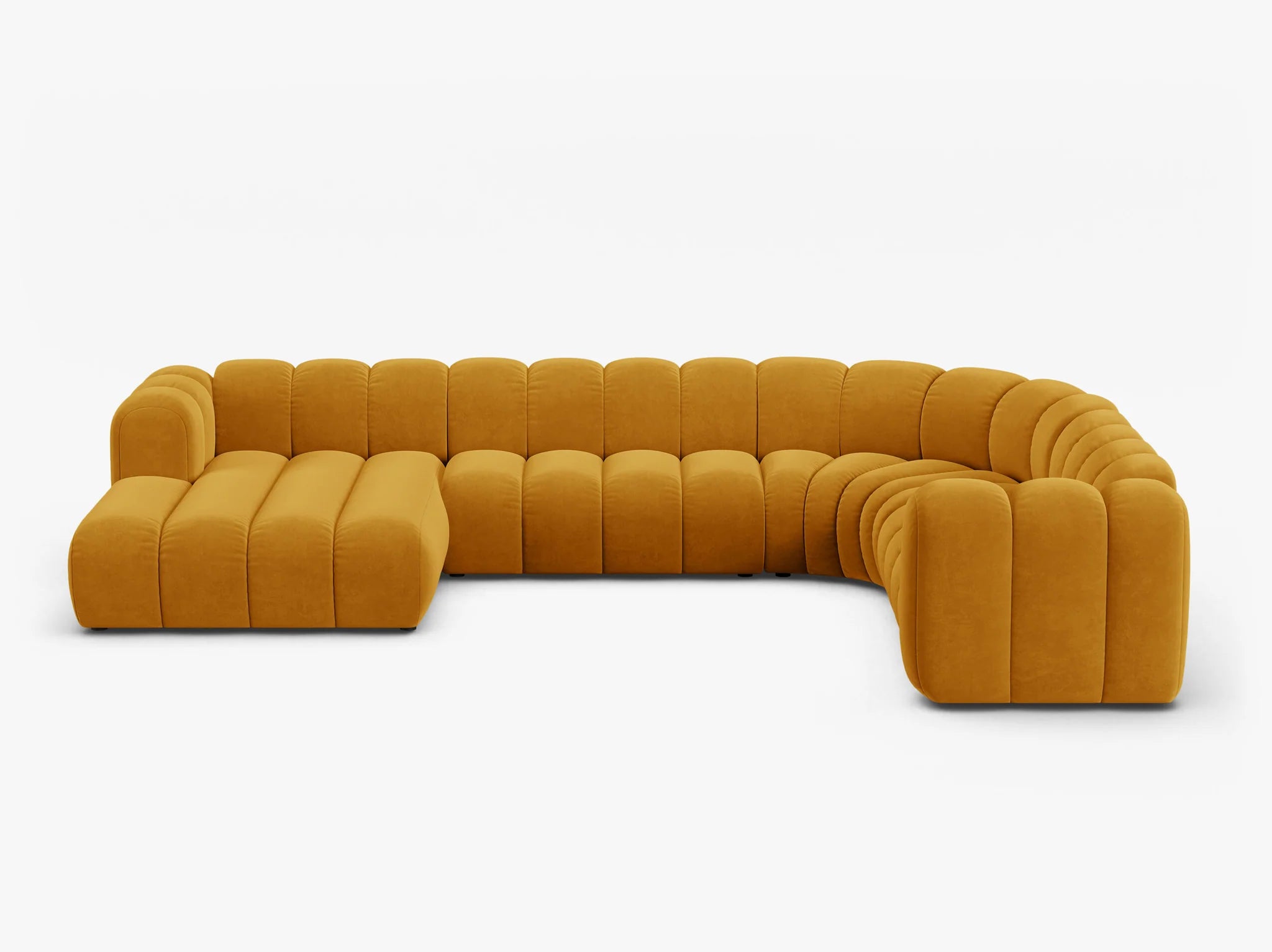 Grandé Sofa Wohnlandschaft (rechts) in Samt, 370 cm Breite - Modulsofa-3