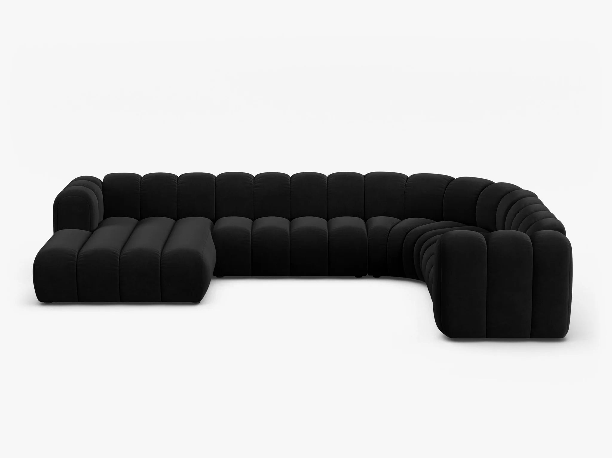 Grandé Sofa Wohnlandschaft (rechts) in Samt, 370 cm Breite - Modulsofa-5