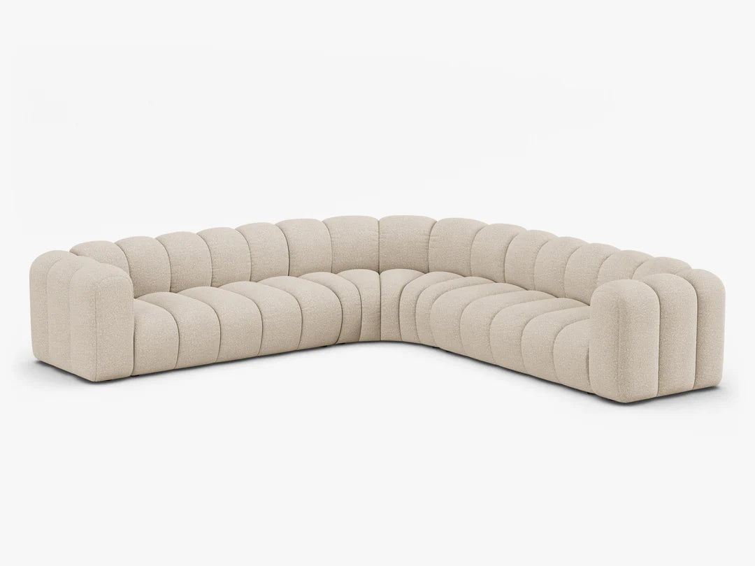Grandé abgerundes Ecksofa in Bouclé, 280 cm Breite - Modulsofa-7