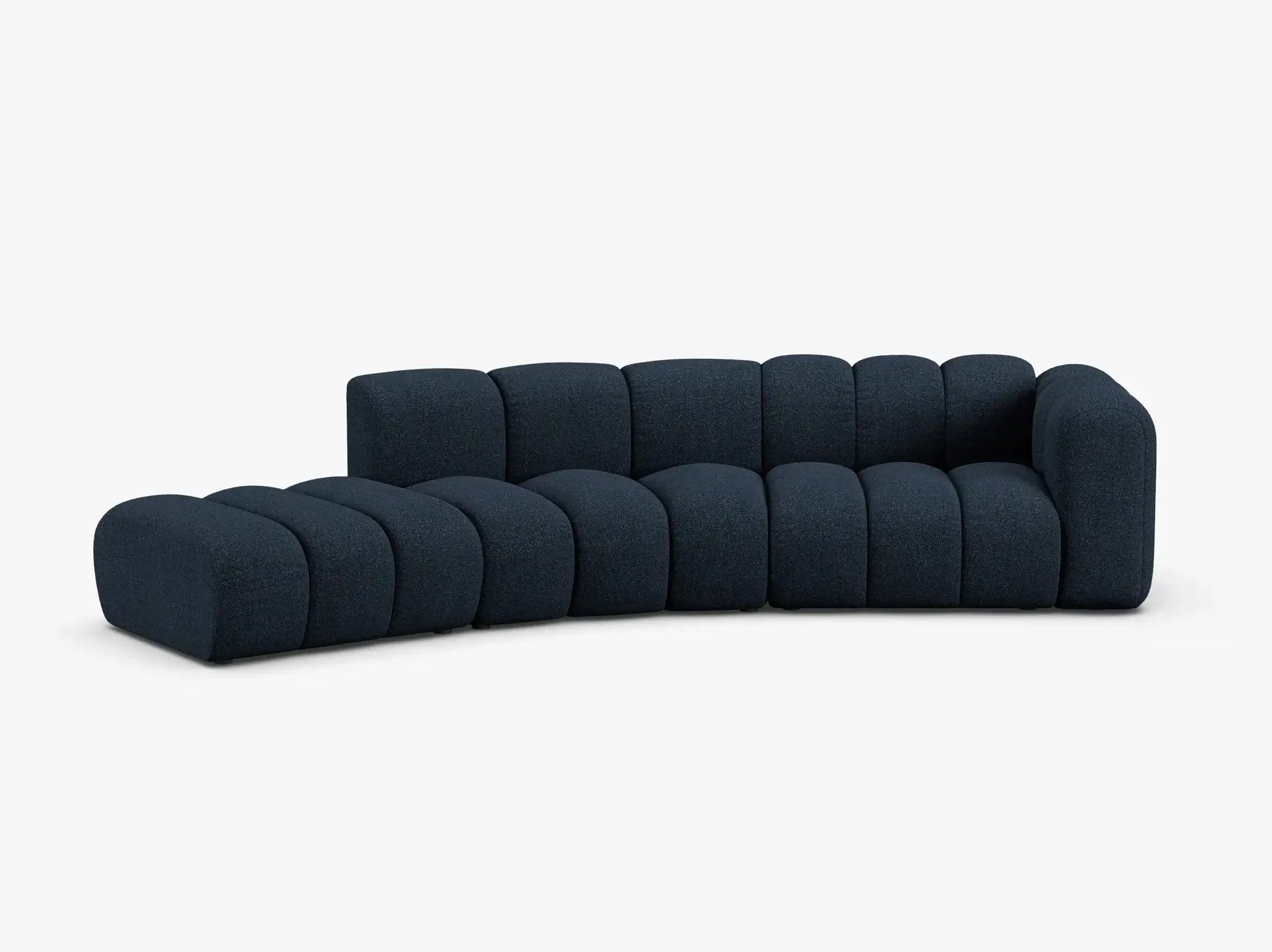 Grandé abgerundet (links) in Bouclé, 335 cm Breite - Modulsofa-5