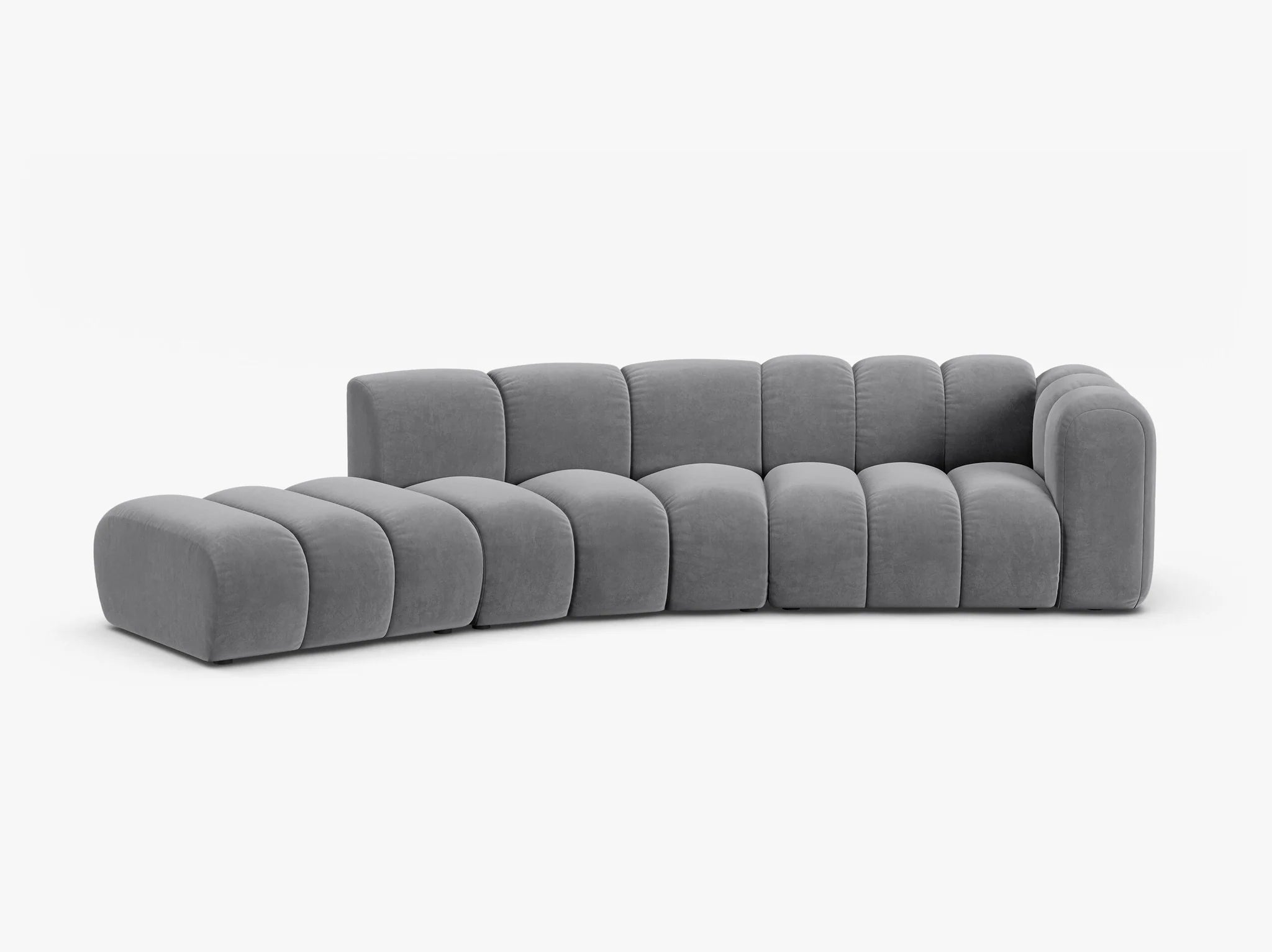 Grandé abgerundet (links) in Samt, 335 cm Breite - Modulsofa-3