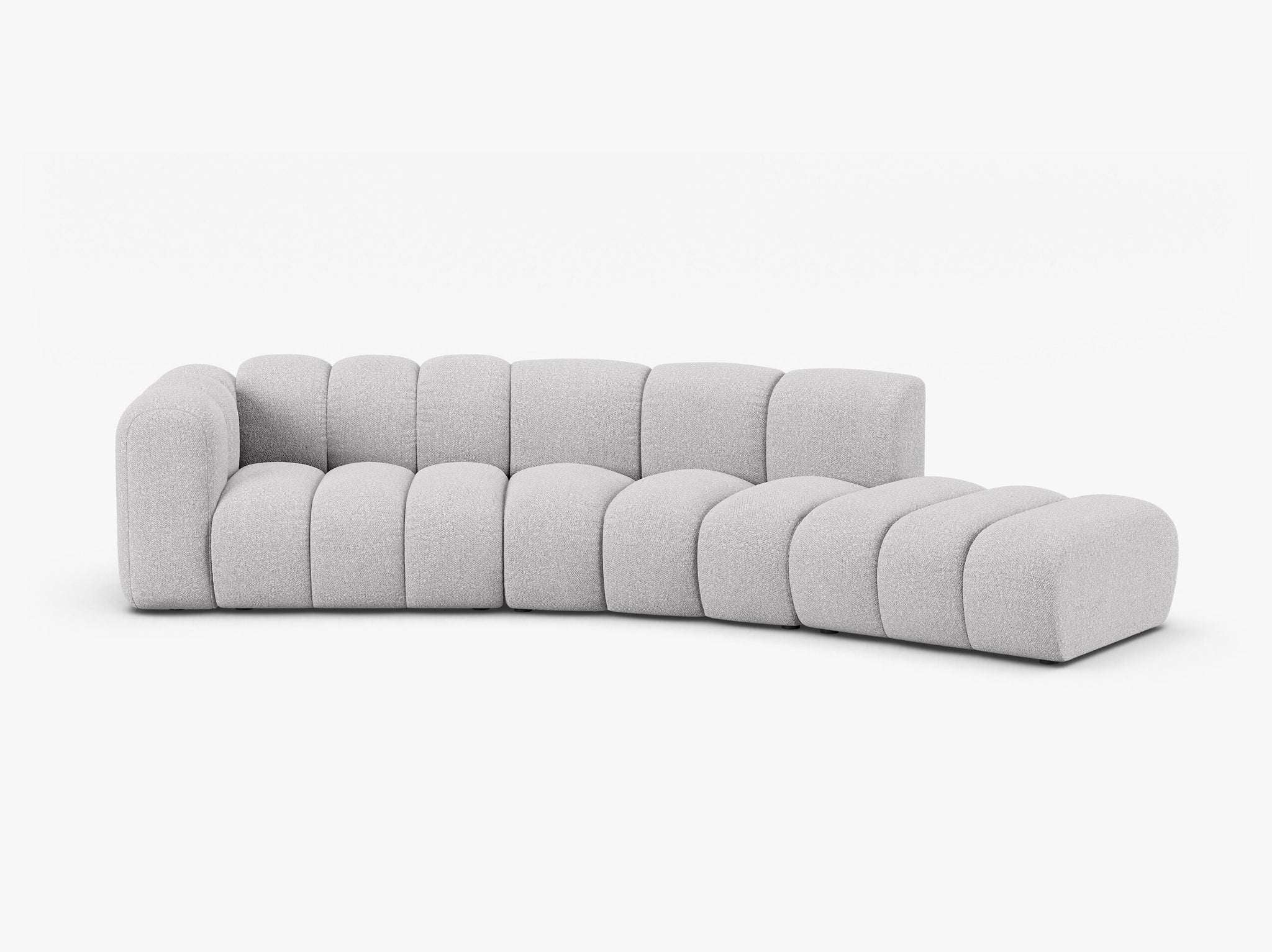 Grandé abgerundet (rechts) in Bouclé, 335 cm Breite - Modulsofa-2