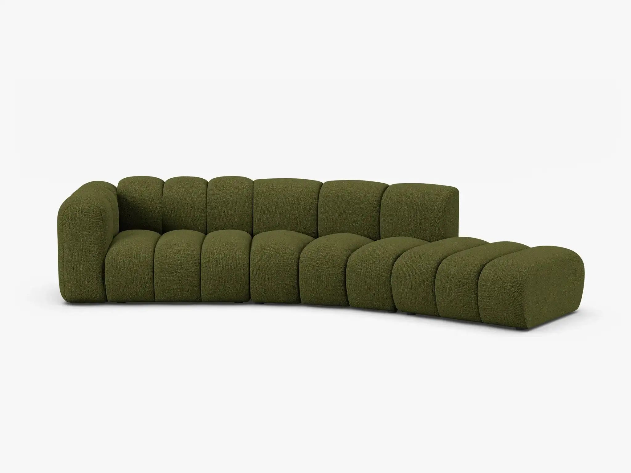 Grandé abgerundet (rechts) in Bouclé, 335 cm Breite - Modulsofa-4
