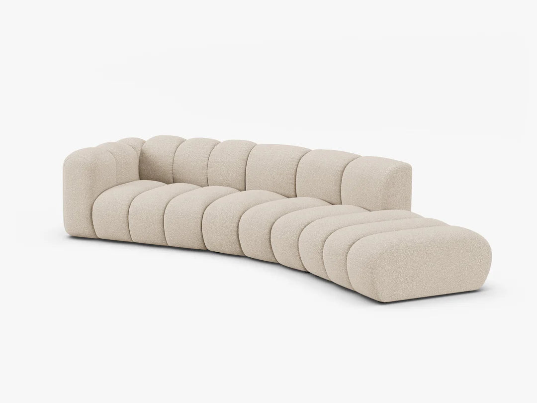 Grandé abgerundet (rechts) in Bouclé, 335 cm Breite - Modulsofa-7