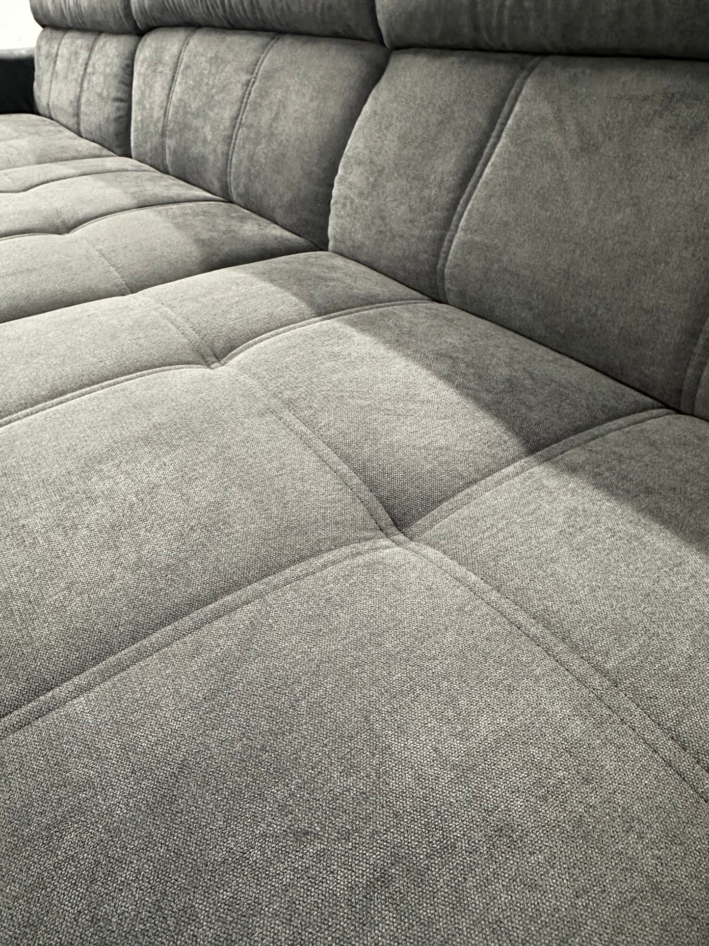 Ecksofa L-Form in Webstoff Dunkelgrau