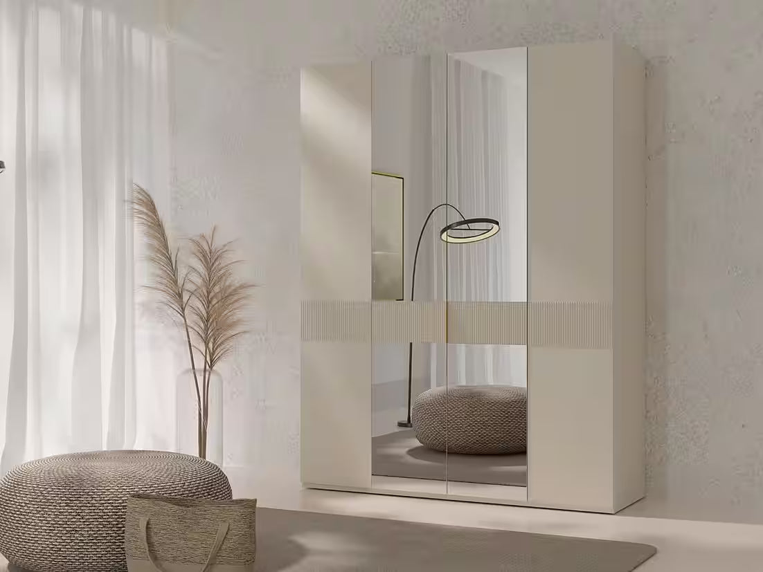 Kleiderschrank LENO 180 – Drehtürenschrank mit 4 Türen, Soft-Close & Kleiderstange