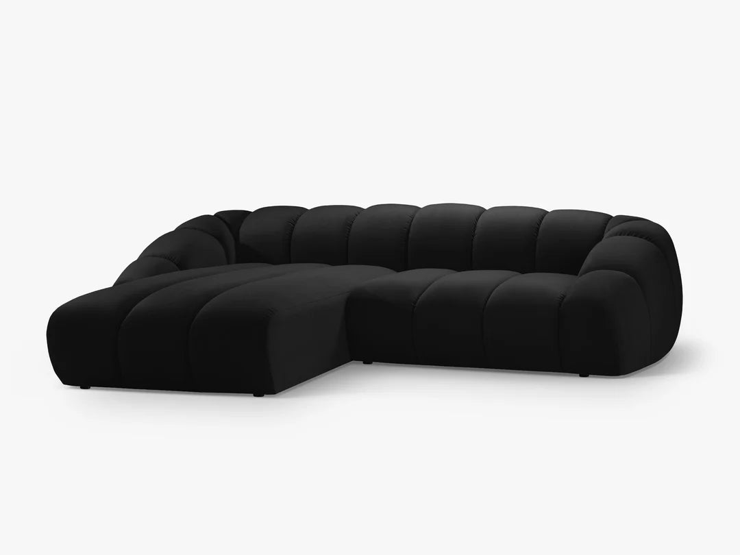 Monto in Samt, 305 cm Breite - Bubble Modulsofa #Variant_Schwarz-Links