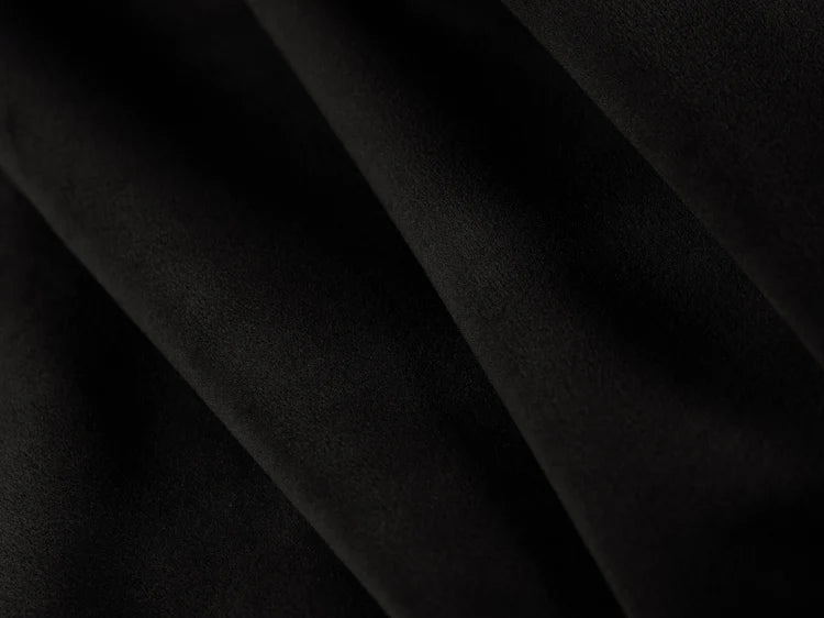 Grandé Ecksofa in Samt Schwarz, 288 cm Breite