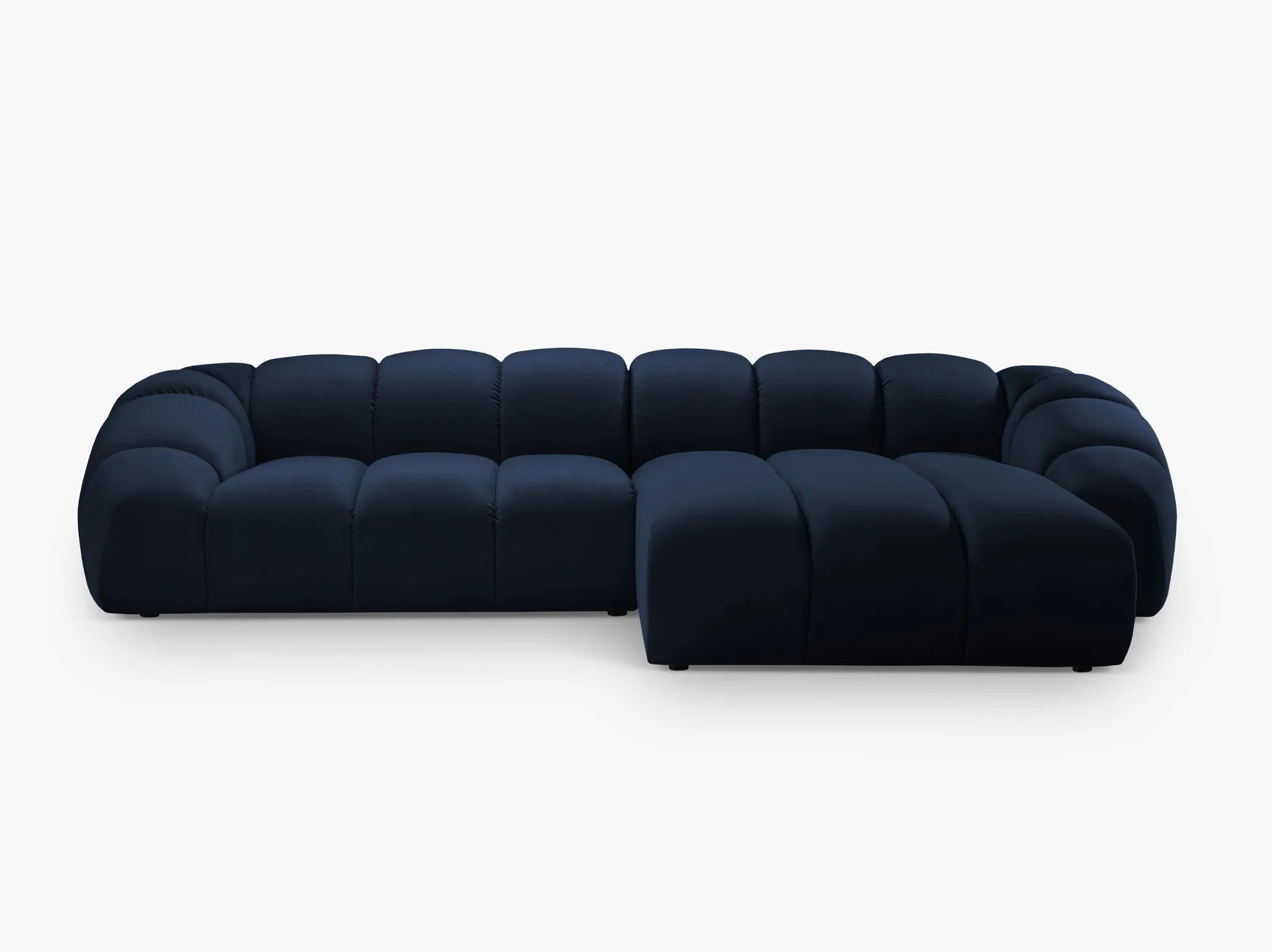 Monto in Samt, 305 cm Breite - Bubble Modulsofa #Variant_Blau-Rechts