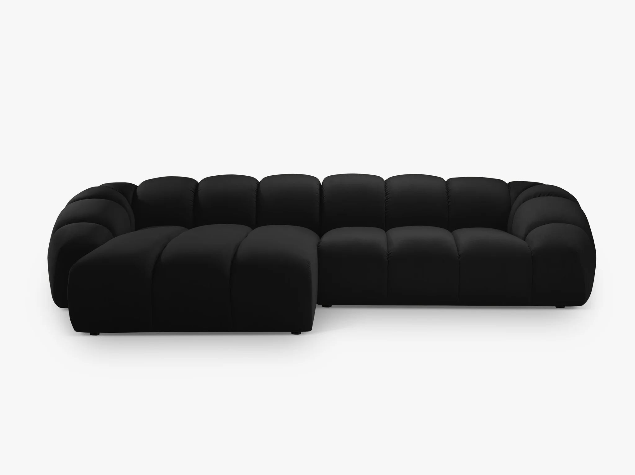 Monto in Samt, 305 cm Breite - Bubble Modulsofa #Variant_Schwarz-Links