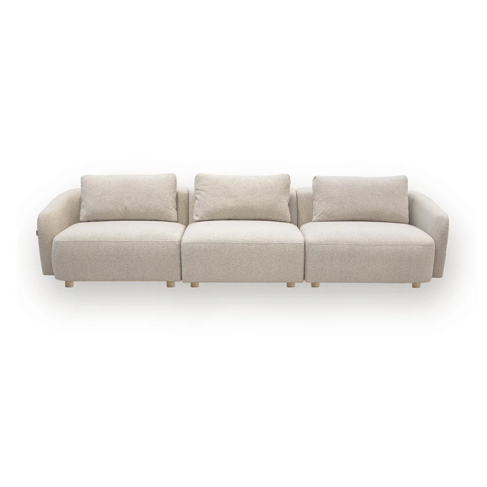 Nolio Modulsofa in Bouclé Beige, 315 cm Breite | PolsterOase