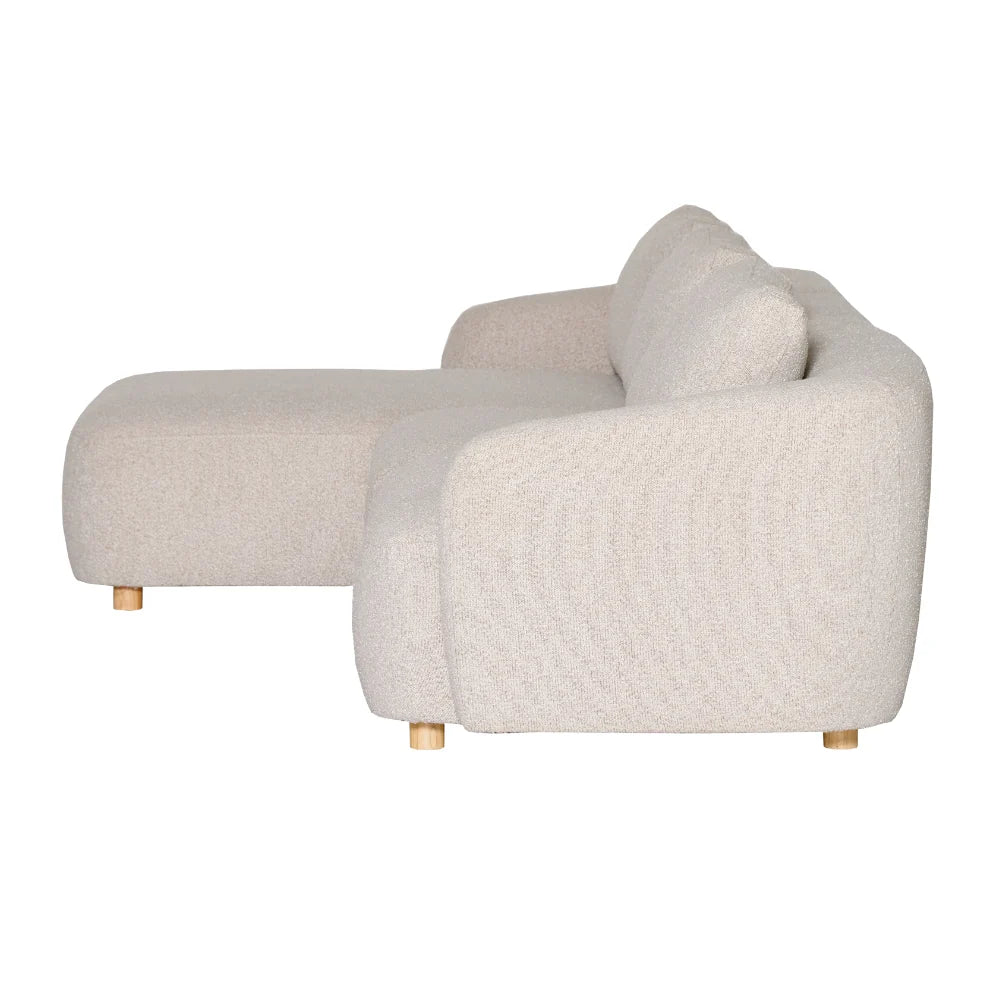 Nolio Modulsofa (links) in Bouclé Beige, 315 cm Breite | PolsterOase