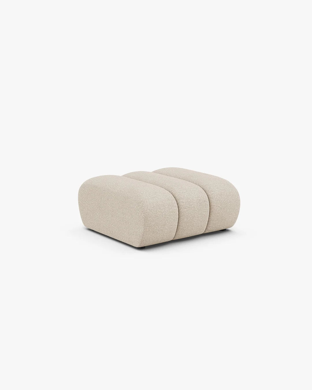 PolsterOase Hocker – Grandé Hocker in Bouclé, 92 cm Breite, Beige – Ansicht 3