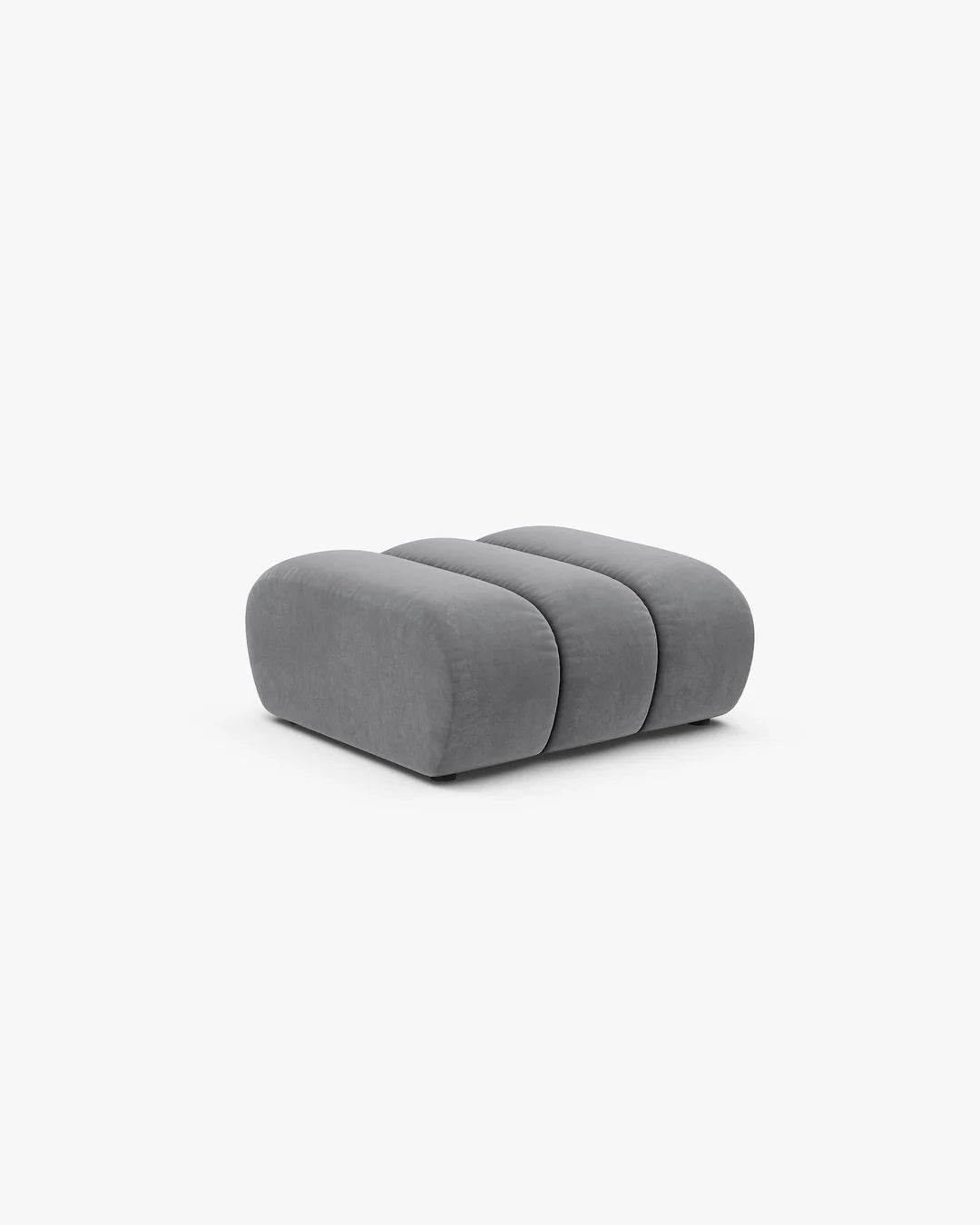 PolsterOase Hocker – Grandé Hocker in Samt, 92 cm Breite, Grau – Ansicht 3