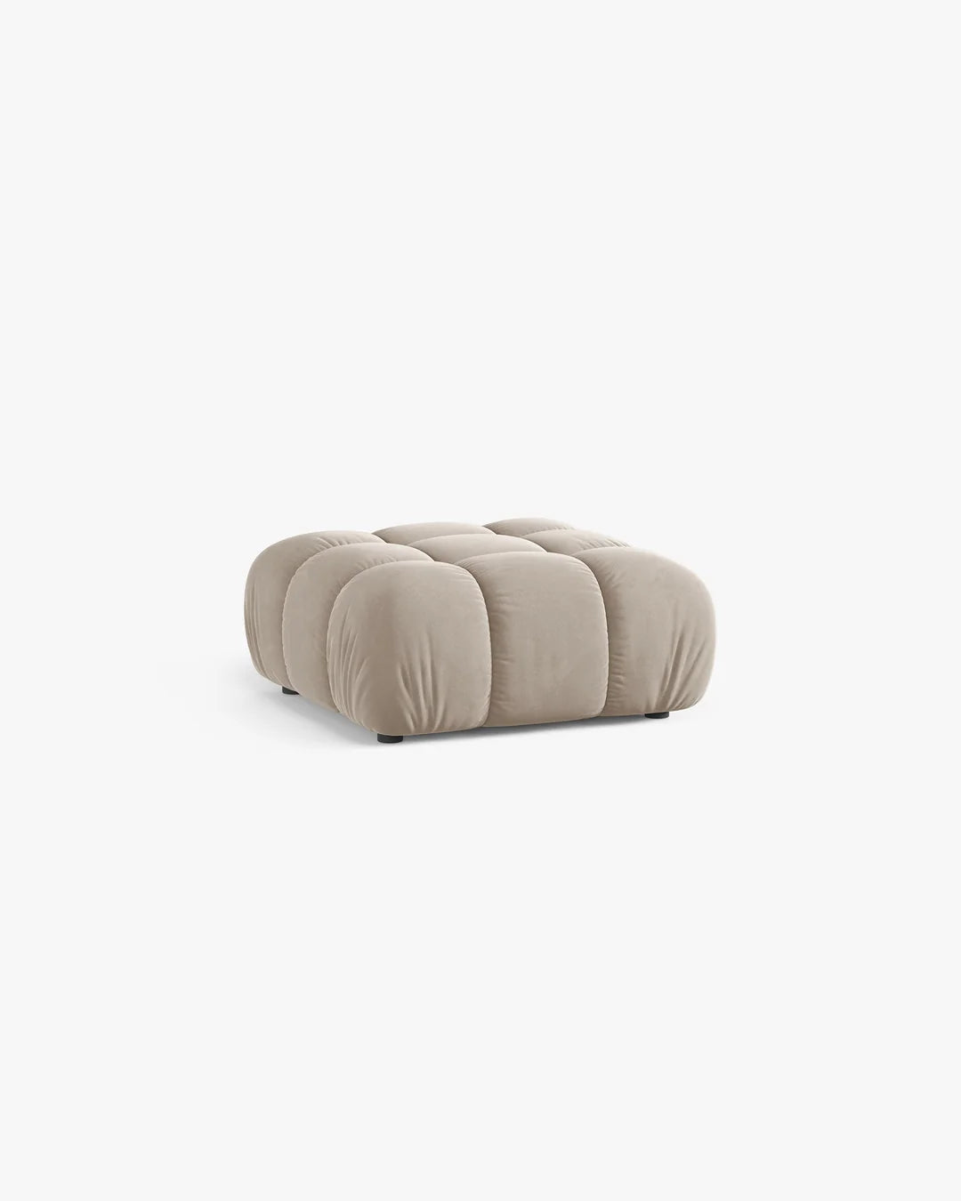 PolsterOase Hocker – Selene Hocker in Samt, 95 cm Breite, Dunkelbeige – Ansicht 3