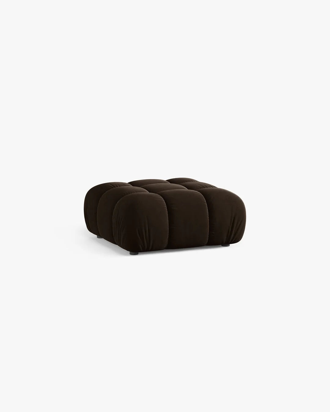 PolsterOase Hocker – Selene Hocker in Samt, 95 cm Breite, Dunkelbraun – Ansicht 3