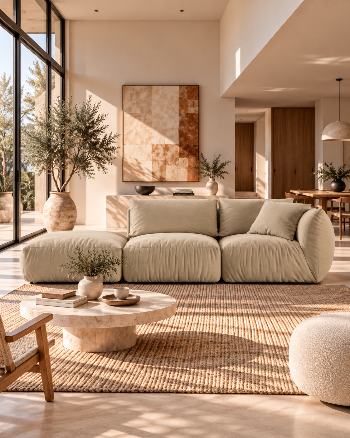 PolsterOase Modulsofa – Bono Modulsofa mit Récamiere aus Samt, Dreisitzer, 295 cm – zusätzliche Produktansicht