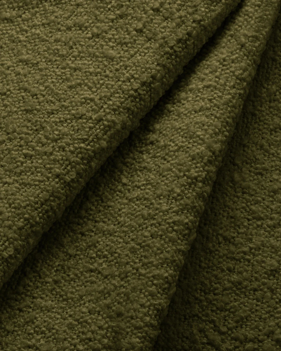 PolsterOase Modulsofa – Grandé Ecksofa 3-Sitzer in Bouclé, 230 cm Breite, Grün, Links – Rückansicht