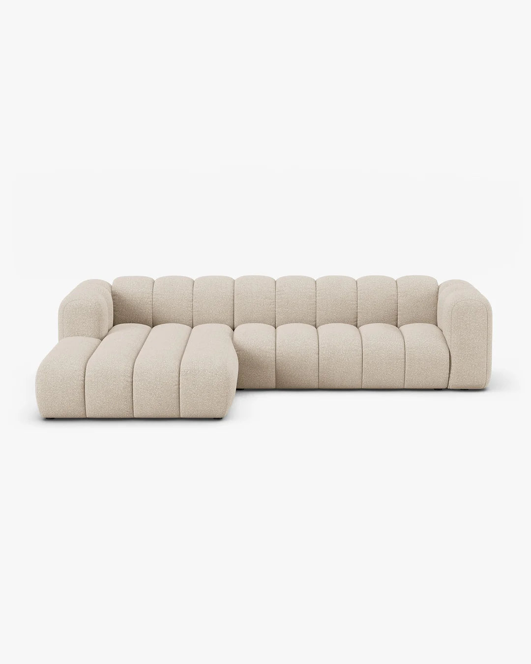 PolsterOase Modulsofa – Grandé Ecksofa 4-Sitzer in Bouclé, 290 cm Breite, Beige – Ansicht 1