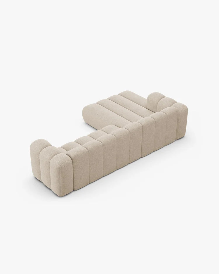 PolsterOase Modulsofa – Grandé Ecksofa 4-Sitzer in Bouclé, 290 cm Breite, Beige – Ansicht 5