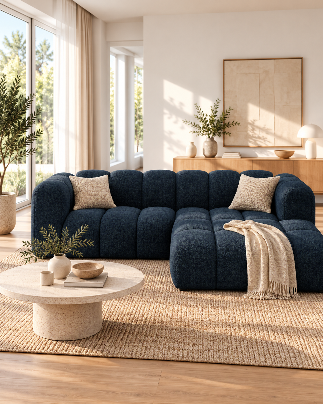 PolsterOase Ecksofa – Grandé Ecksofa aus Bouclé, Dreisitzer, 230 cm – zusätzliche Produktansicht