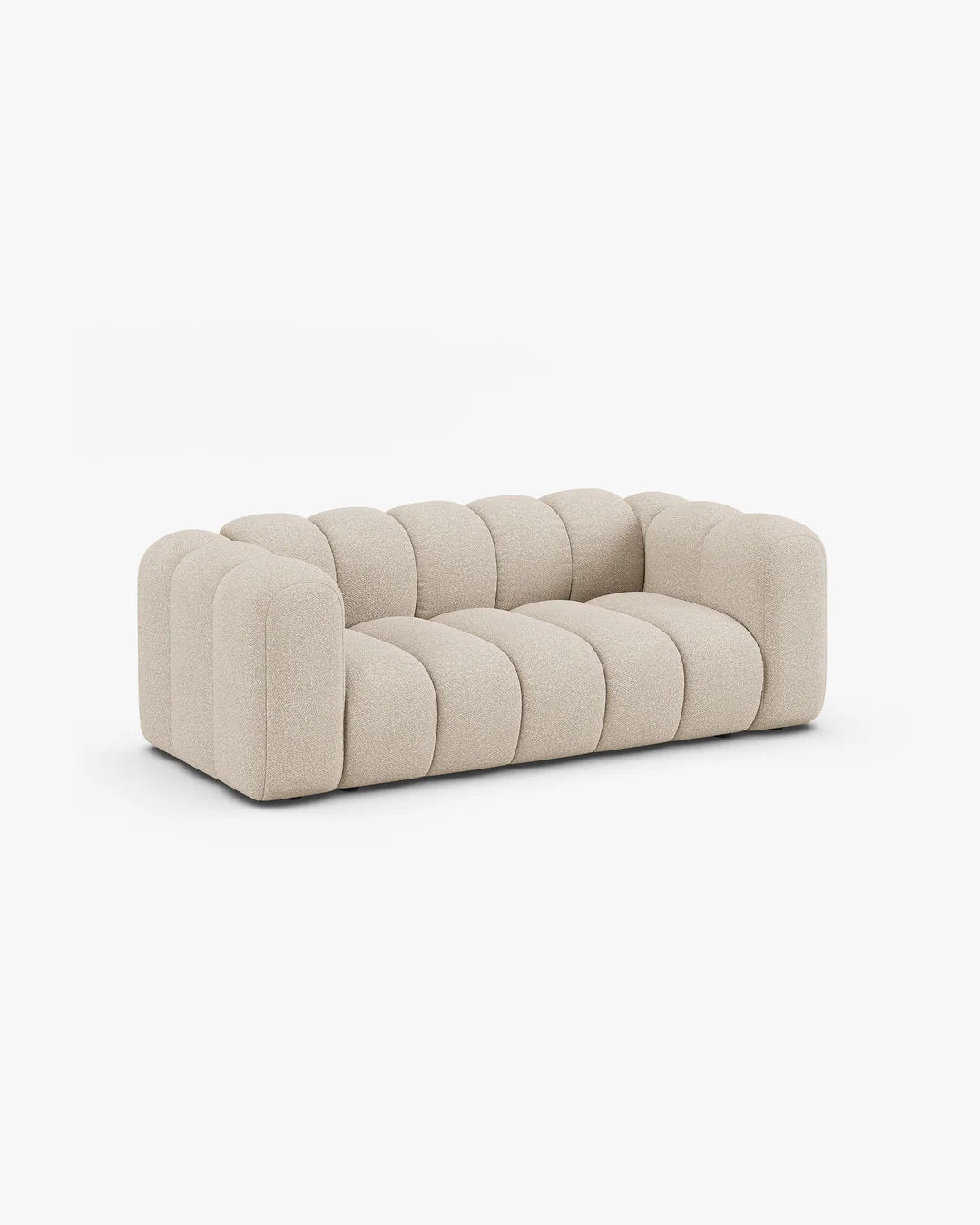PolsterOase Modulsofa – Grandé Sofa 2-Sitzer in Bouclé, 200 cm Breite, Beige – Ansicht 3